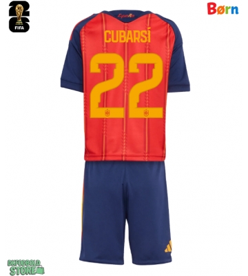 Spanien Pau Cubarsi #22 Replika Babytøj Hjemmebanesæt Børn VM 2026 Kortærmet (+ Korte bukser)
